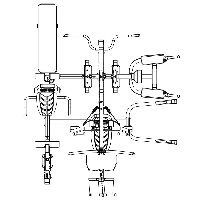 軍霞綜合訓練器 JX-1600 ID:1152 俯視圖